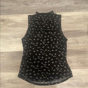 WHBM Ponte Black Patterned Sleeveless Top. Excellent condition.